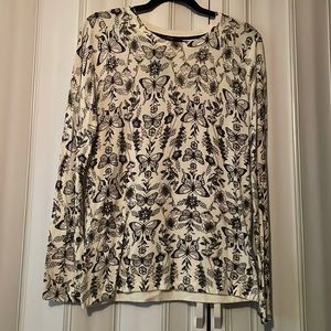 NWT Next Size 12 Black and White Floral Butterfly Lightweight Sweater